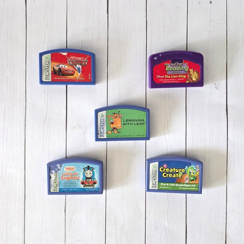 LeapFrog Leapster Games Lot of 5 Disney Cars Lion King Thomas & Friends Kids